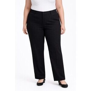 Black Straight-Leg Women's Work Pants